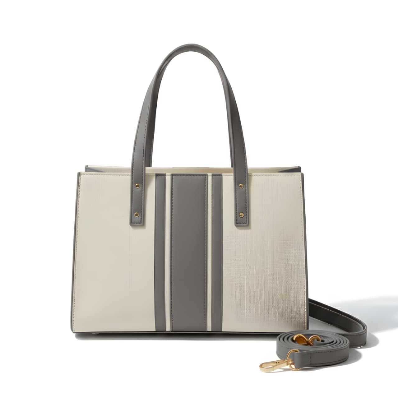 Structured Monochrome Stripe Tote Bag