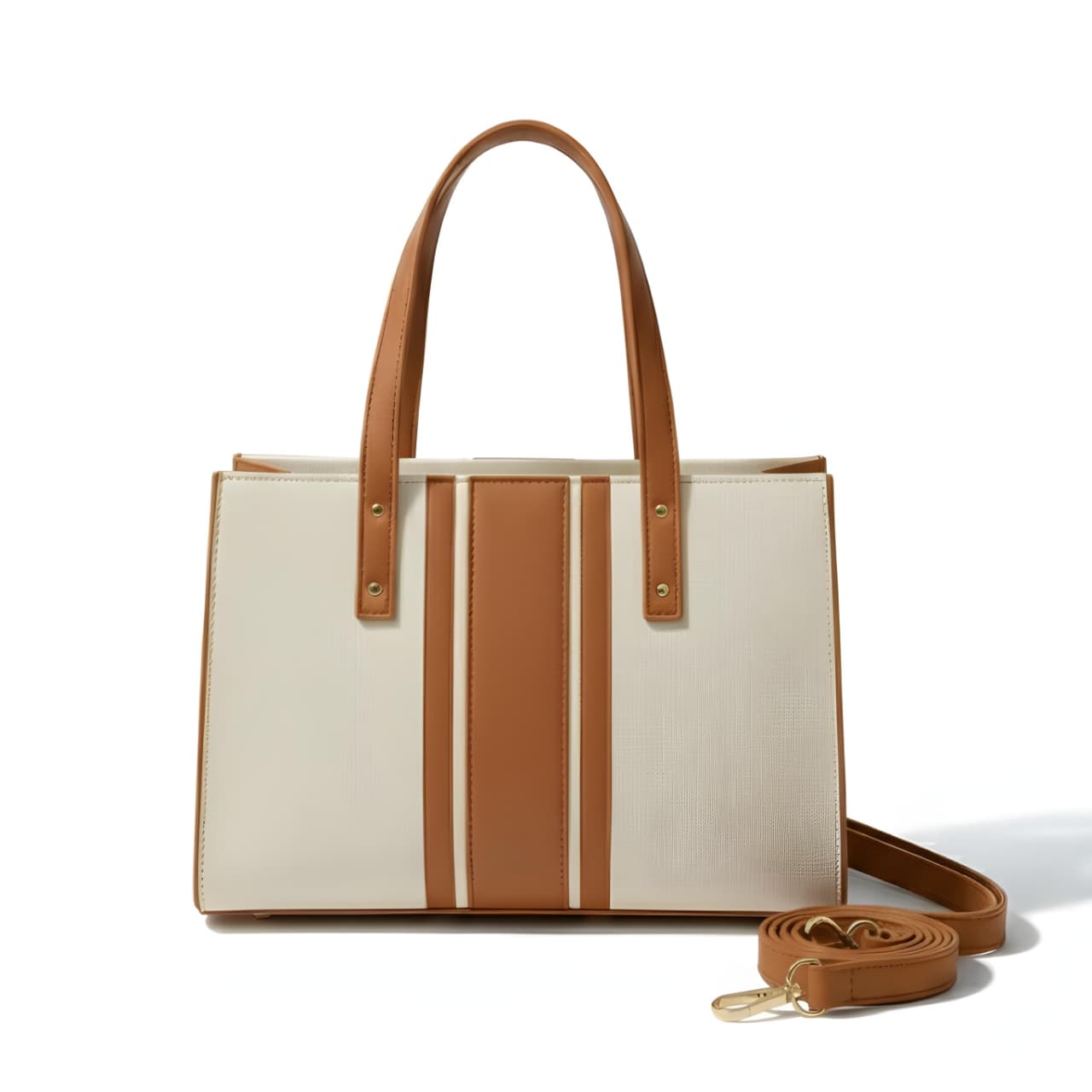 Structured Monochrome Stripe Tote Bag