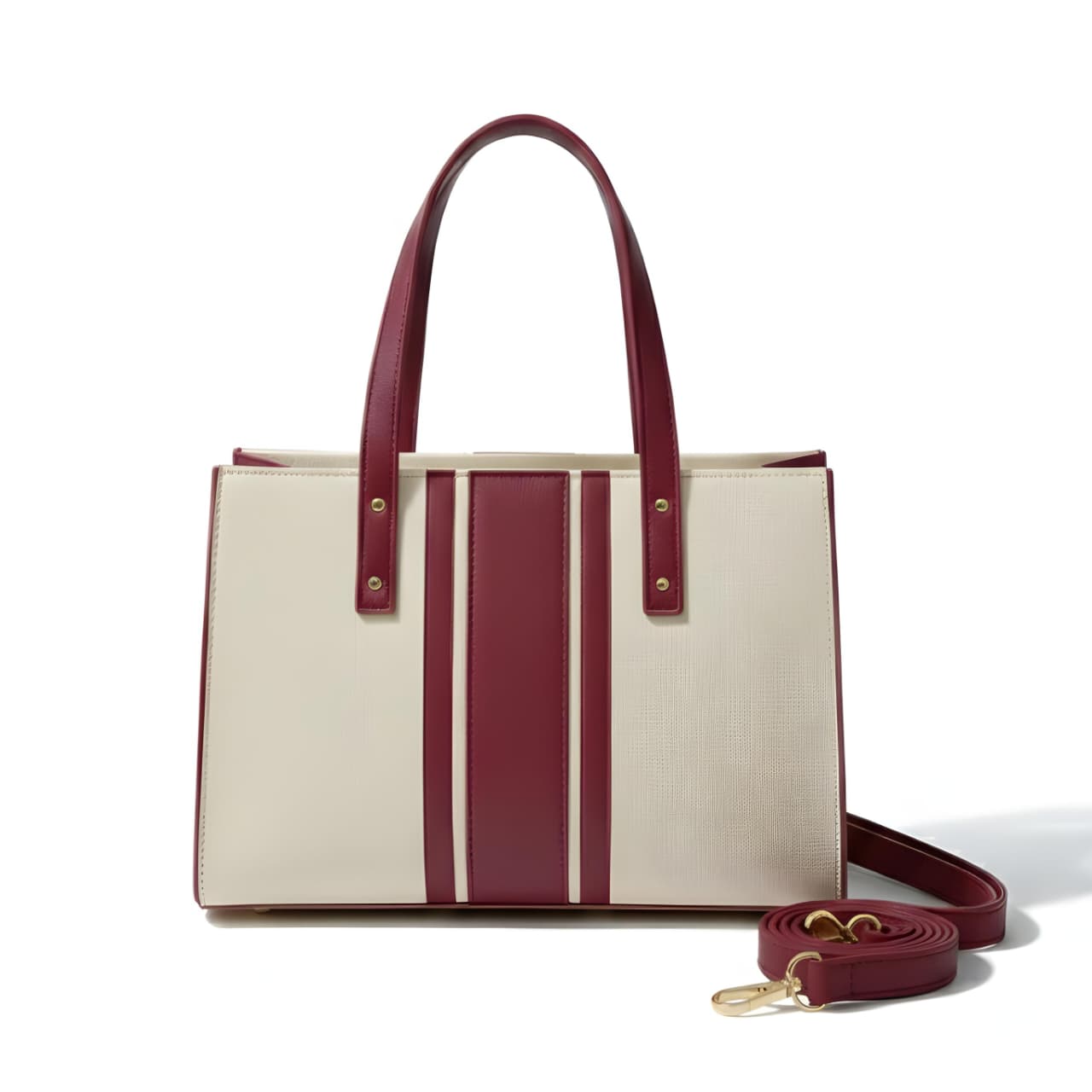 Structured Monochrome Stripe Tote Bag