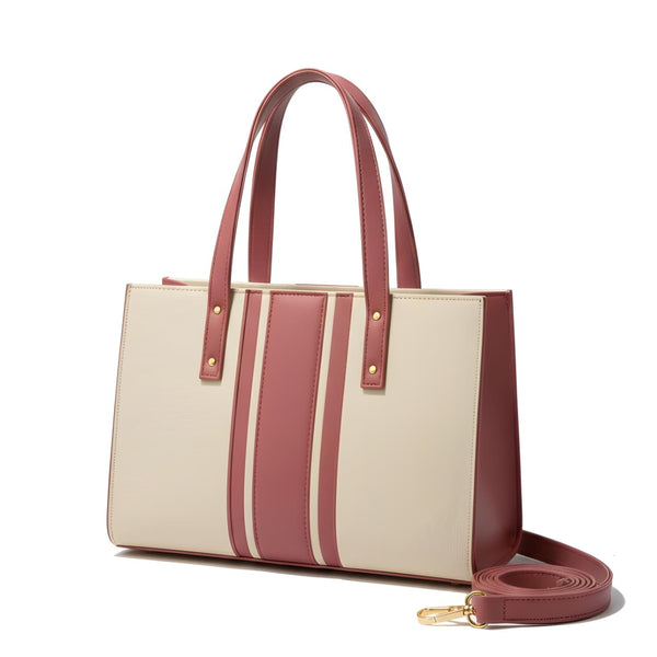 Structured Monochrome Stripe Tote Bag