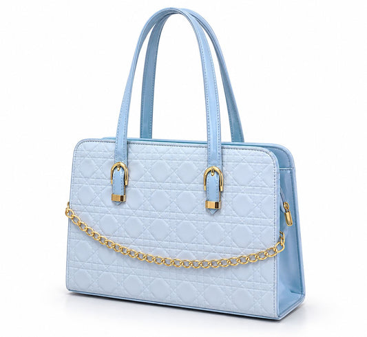 Majestic Chain Tote - Ice Blue