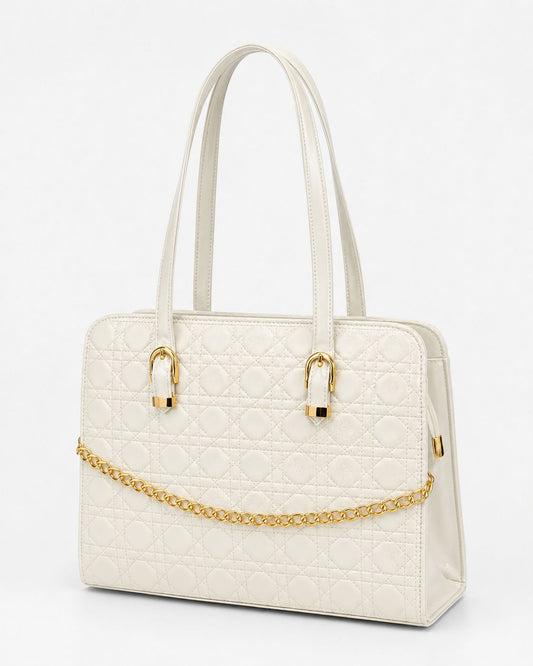 Majestic Chain Tote - Ivory Off-White