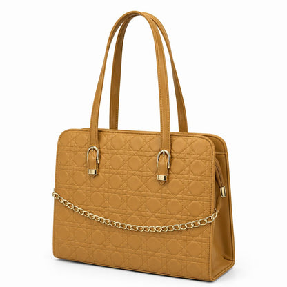 Majestic Chain Tote - Mustard Tan