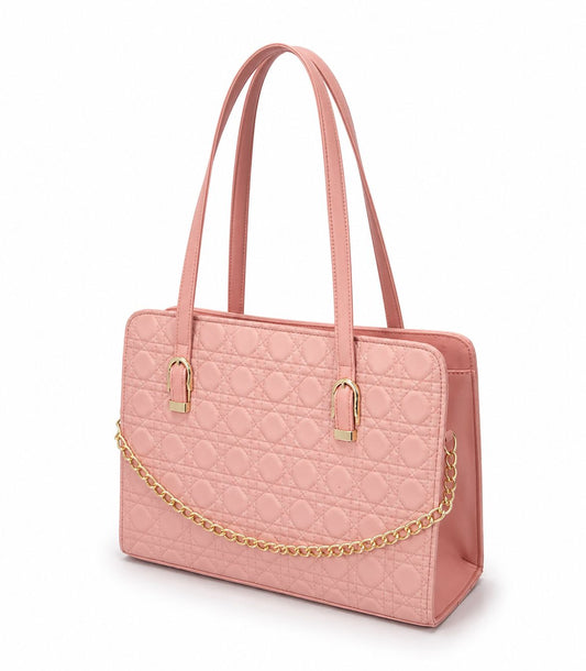 Majestic Chain Tote - Blush Pink