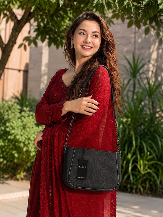 Sabaé Marble Charm Crossbody Bag – Black