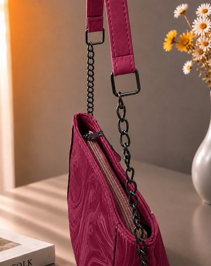 Sabaé Marble Charm Crossbody Bag – Maroon