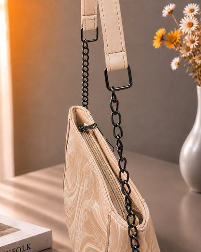 Sabaé Marble Charm Crossbody Bag – Beige