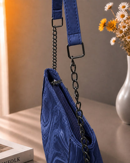 Sabaé Marble Charm Crossbody Bag – Navy Blue