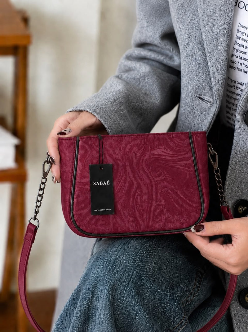 Sabaé Marble Charm Crossbody Bag – Maroon
