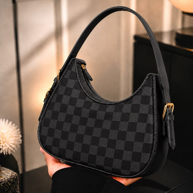 Moon Arc Bag – Classic Black Checkered