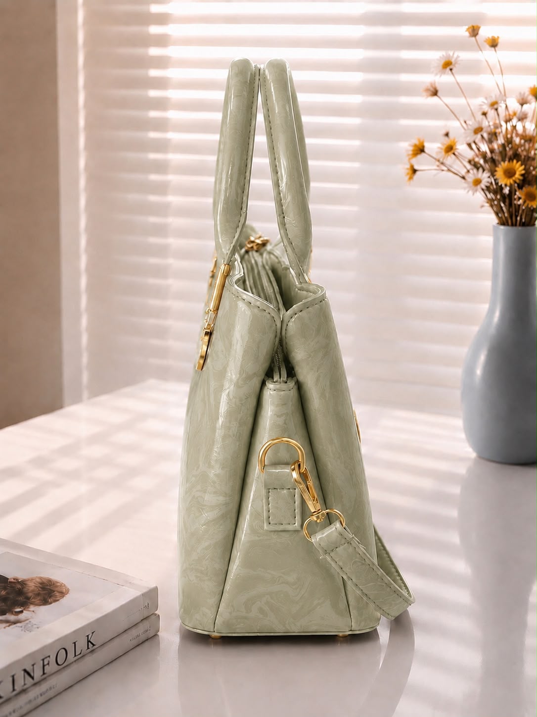 Sabaé Marble Grace Bag - Sage Green
