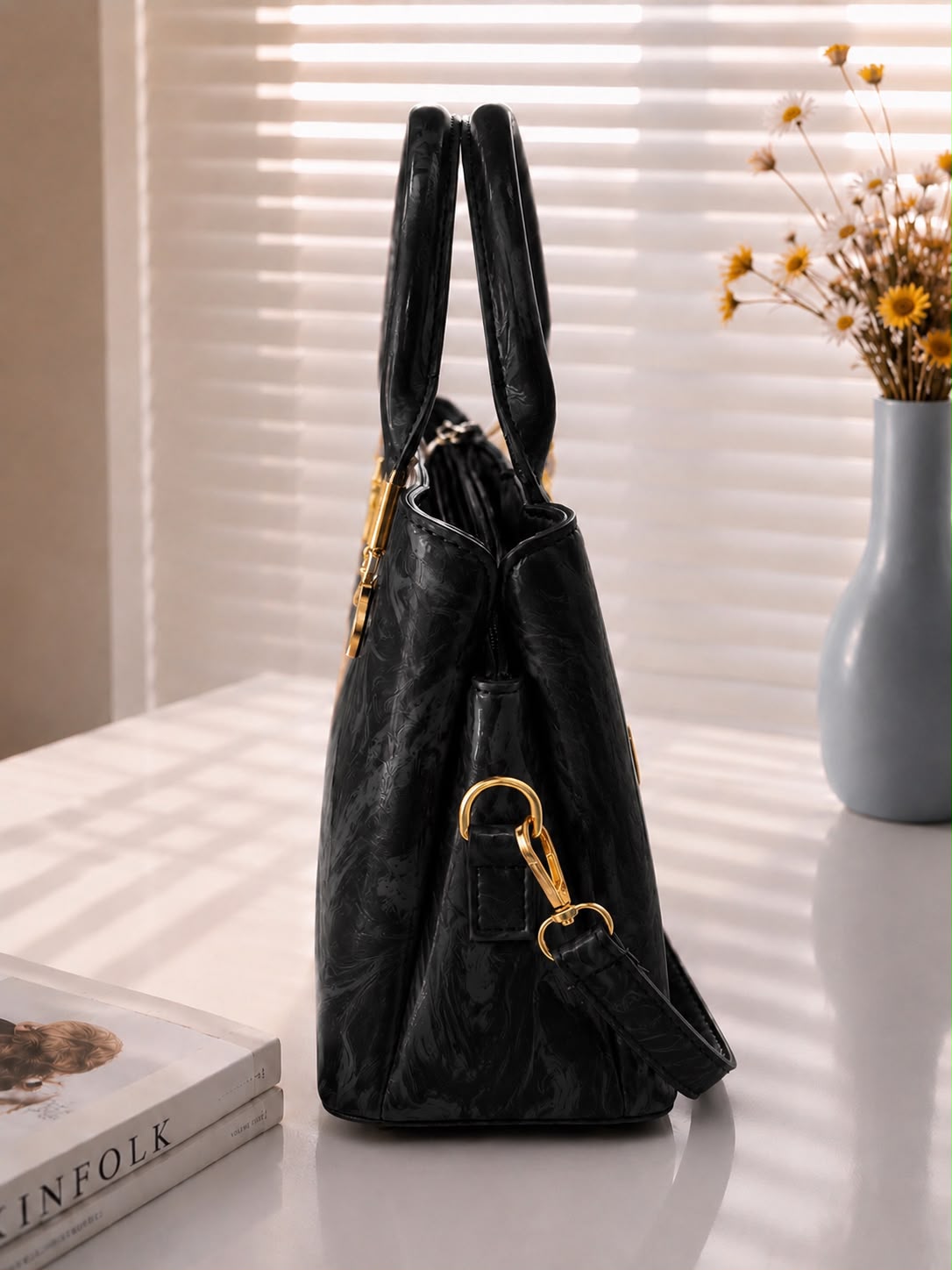 Sabaé Marble Grace Bag - Black