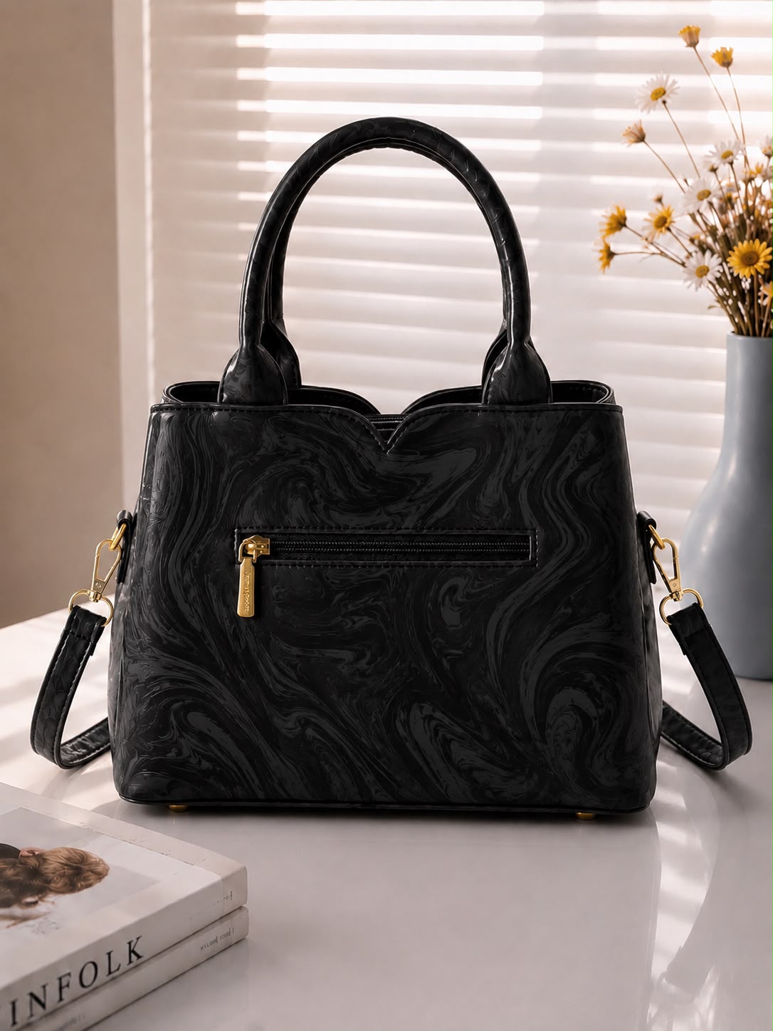 Sabaé Marble Grace Bag - Black